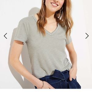 Adorable cute striped v-neck